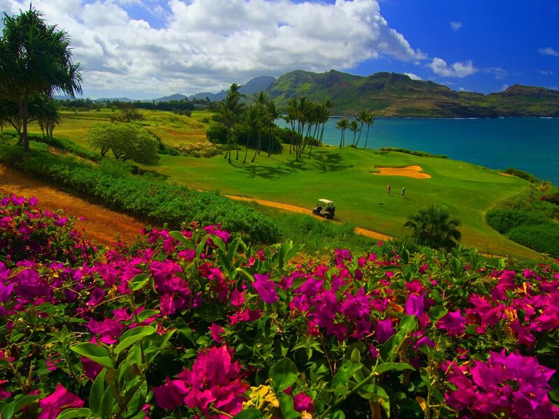 Golf course by the ocean