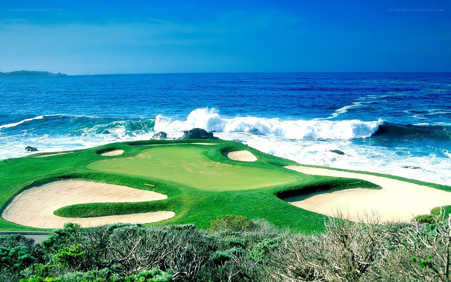 Golf course by the ocean