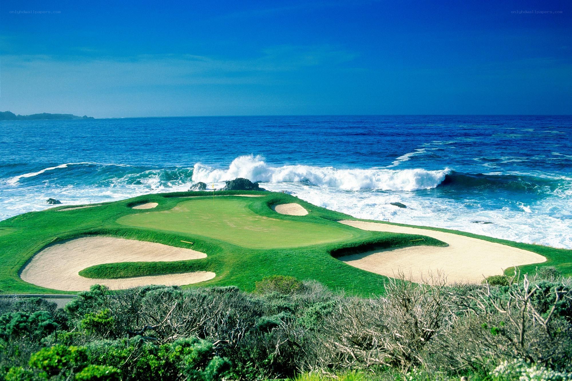 Golf course by the ocean
