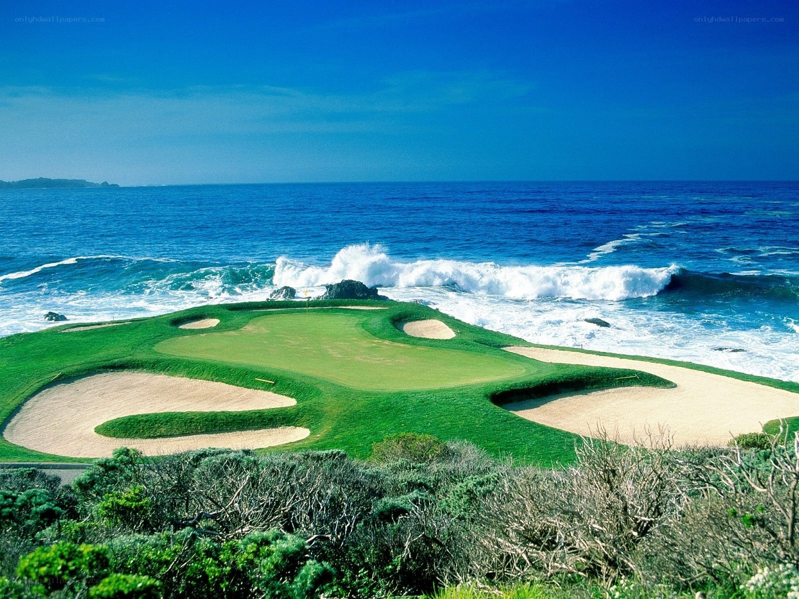 Golf course by the ocean