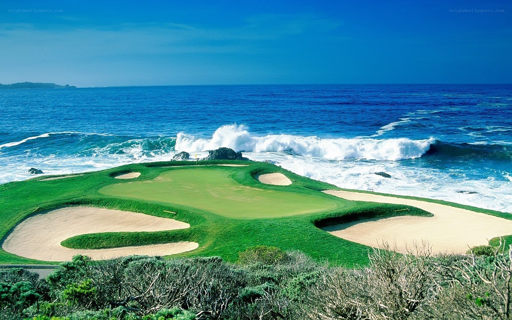 Golf course by the ocean