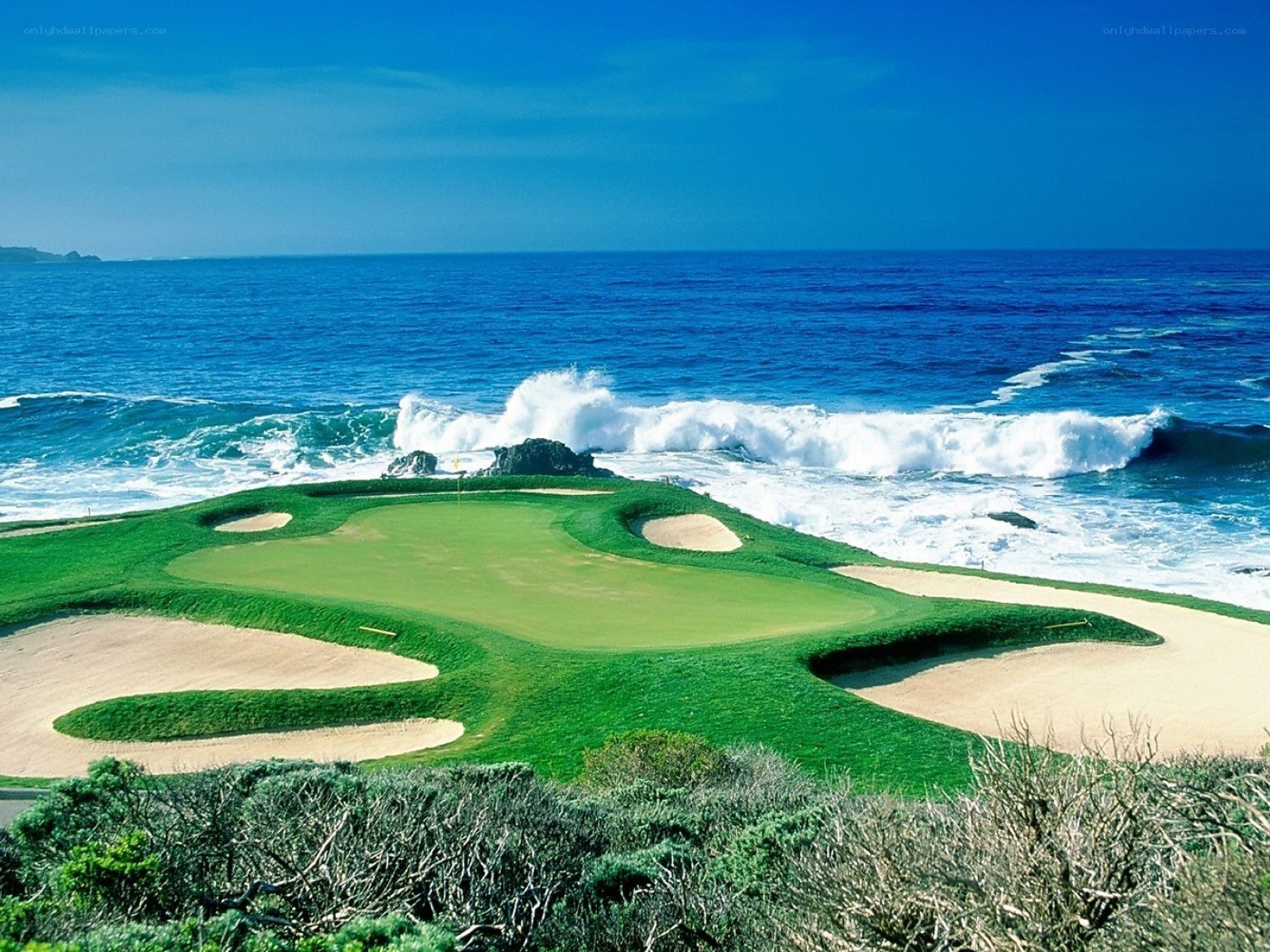 Golf course by the ocean