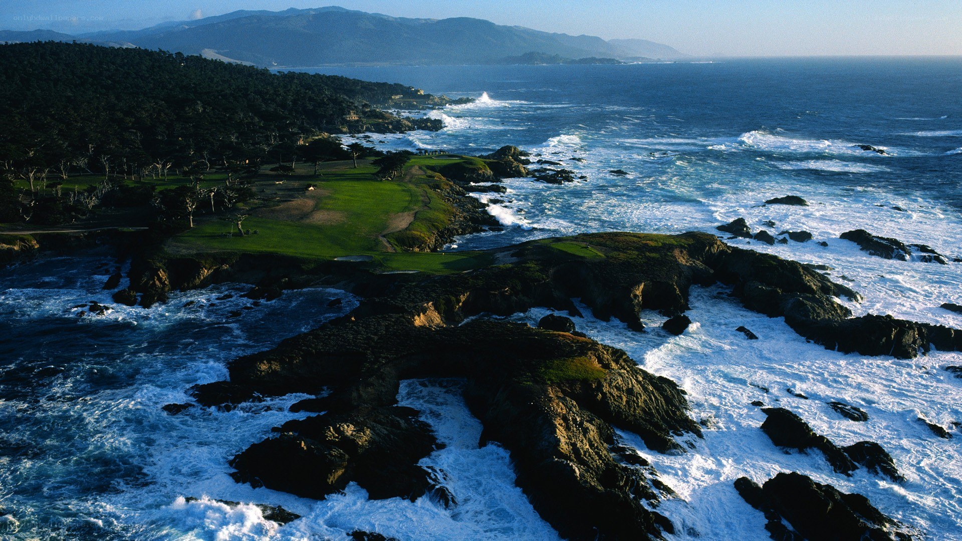 golf course by the ocean
