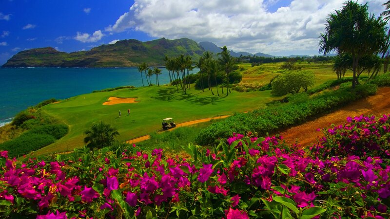 Golf course by the ocean