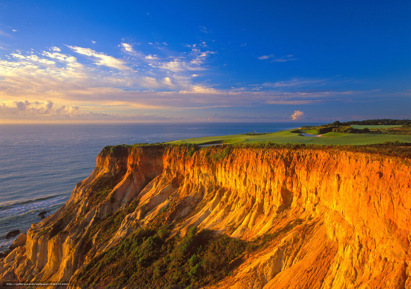 Golf Course on Cliff — Blue