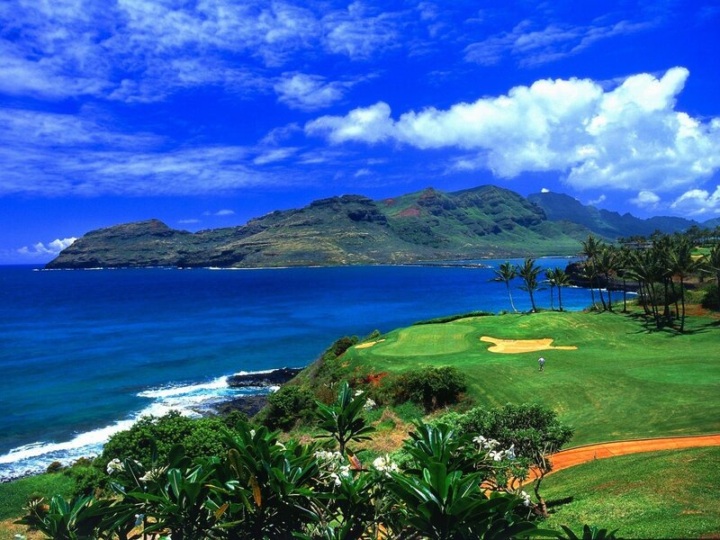 Golf course overlooking ocean