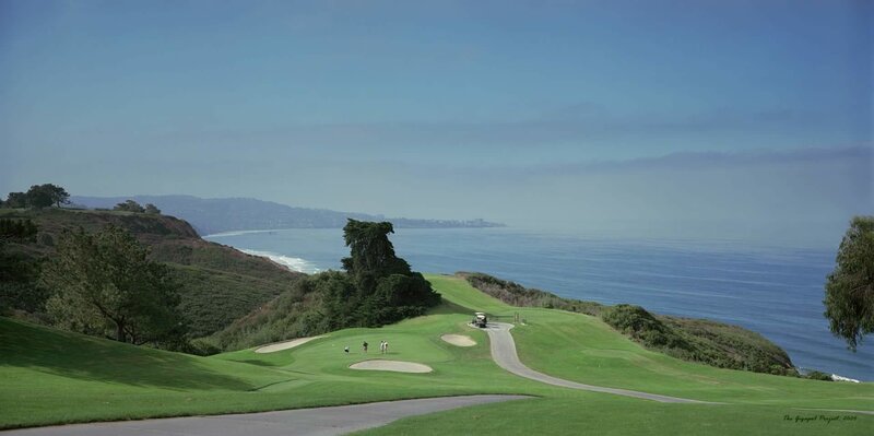 Golf course overlooking the ocean