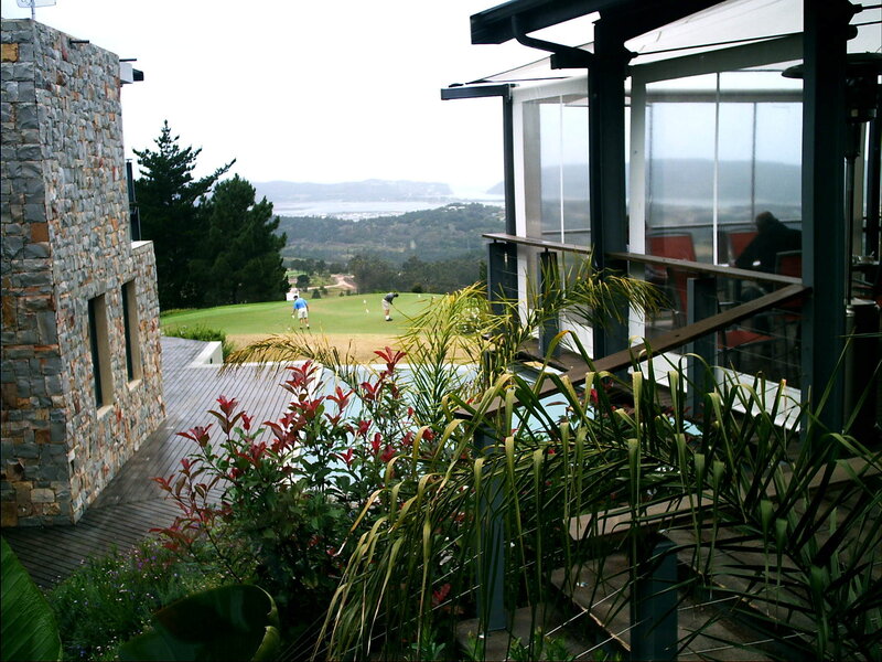 Golf course view from modern house