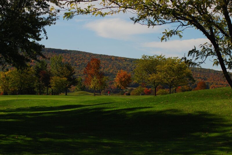 Golf Course with Autumn Trees — Green