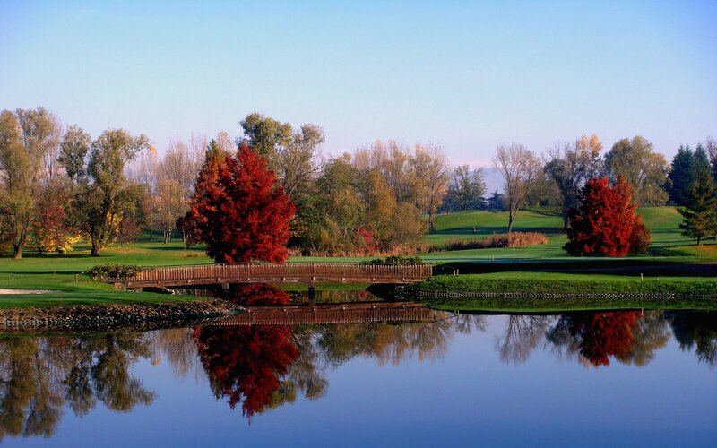 Golf Course with Bridge