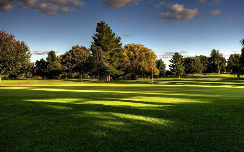 Golf Course with Flag — Green, Serene, Afternoon