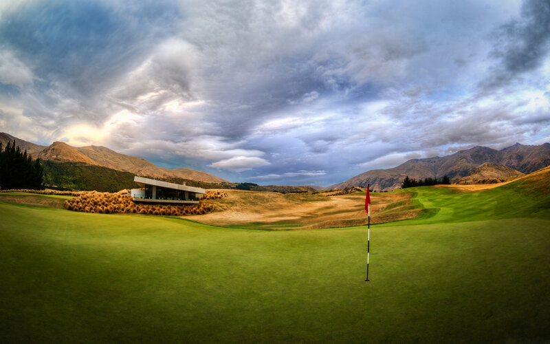 Golf Course with Flag — Green
