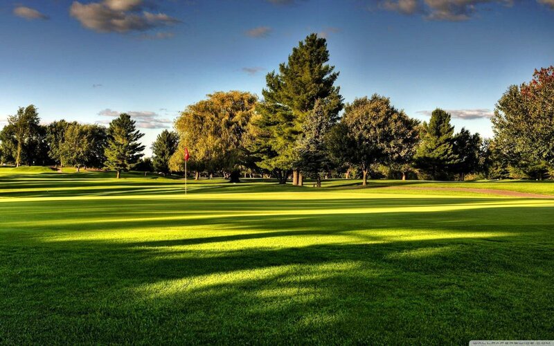 Golf Course with Flag