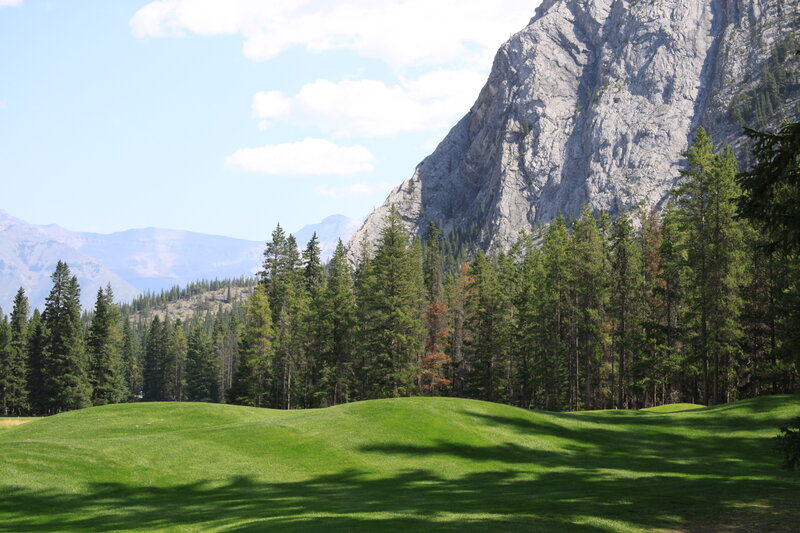 Golf Course with Mountains — Green, Serene, Afternoon