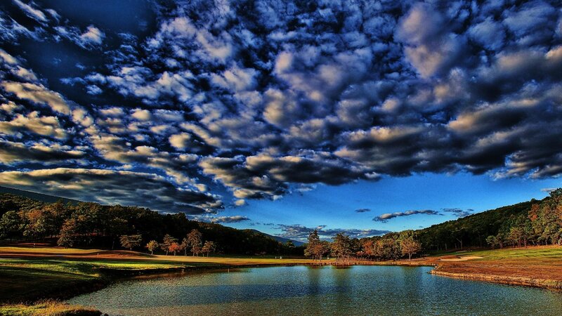 Golf Course with Pond — Blue, Dramatic
