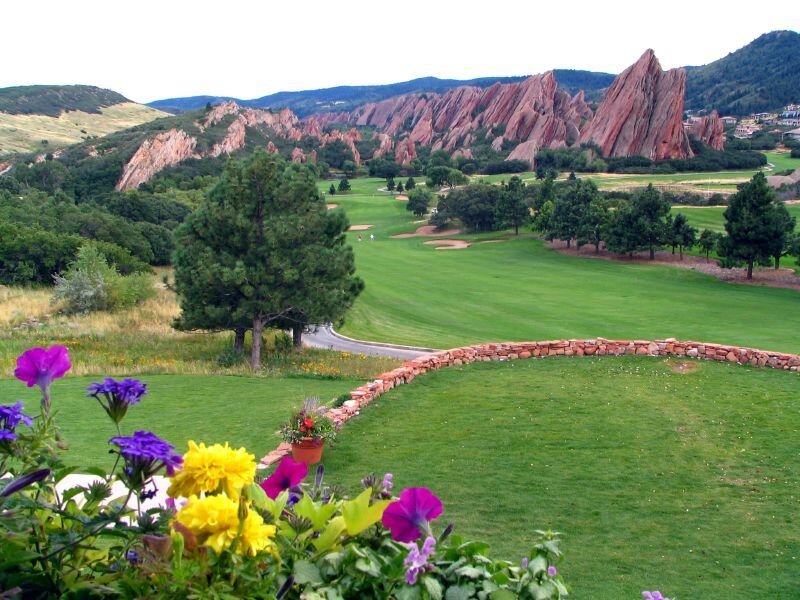 Golf Course with Red Rocks