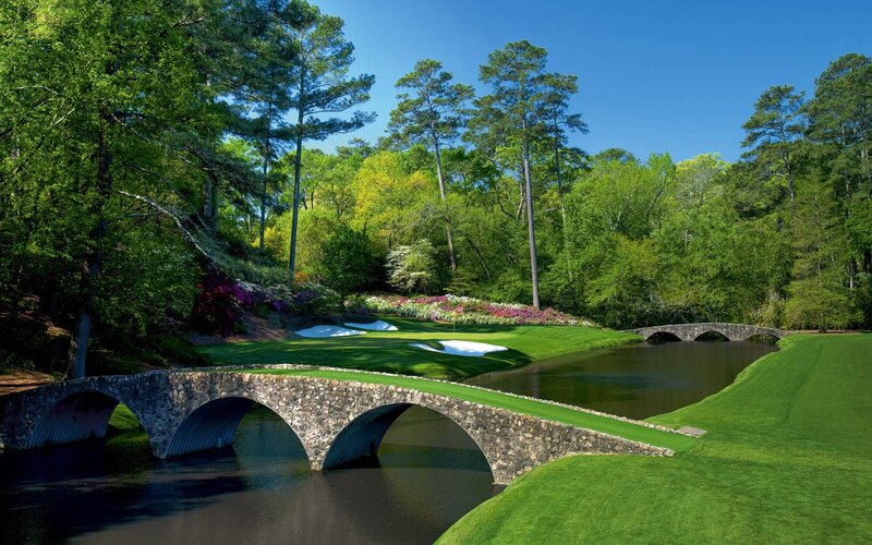 Golf Course with Stone Bridge — Green