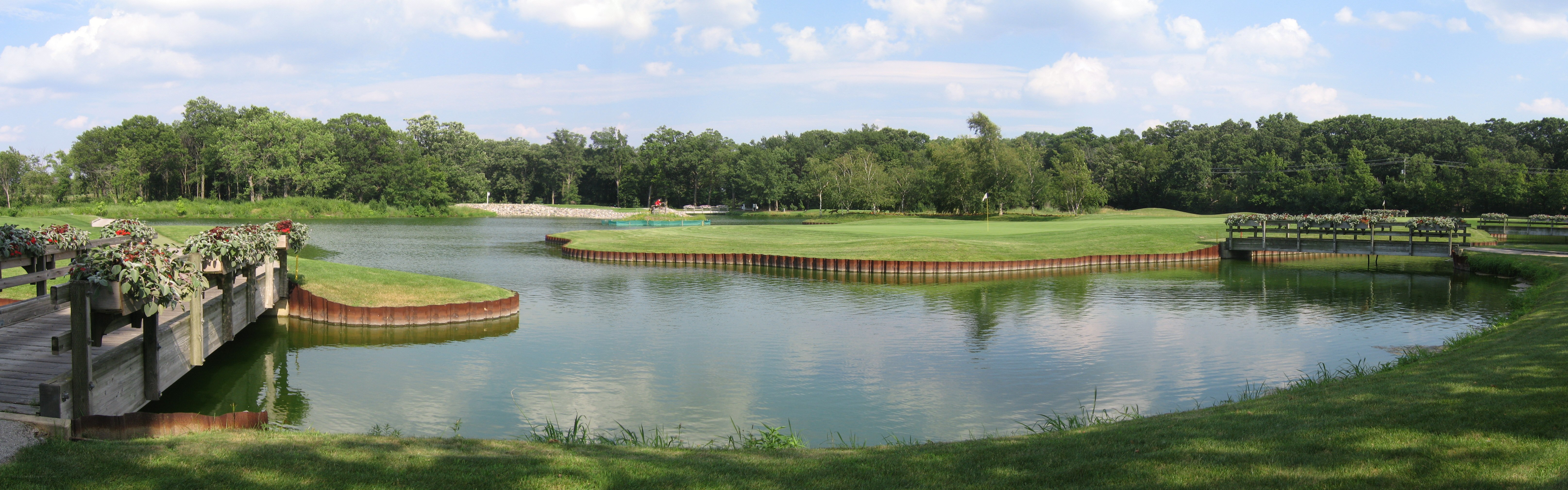 Golf course with water hazard