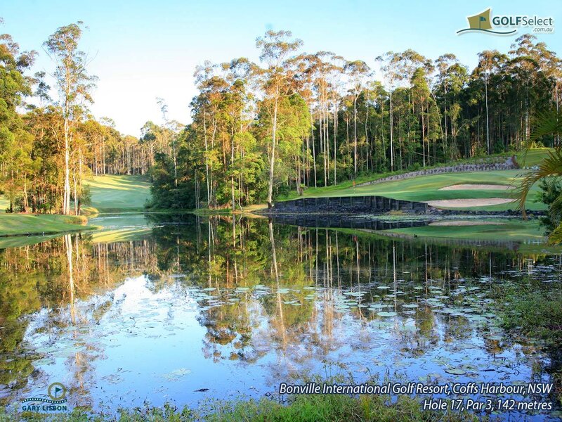 Golf course with water hazard