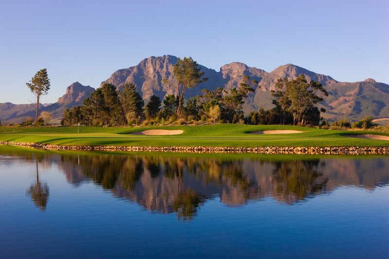 Golf Course with Water Hazard — Blue