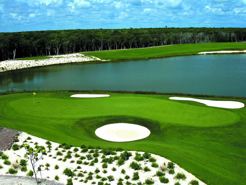 Golf Course with Water Hazard — Green, Serene