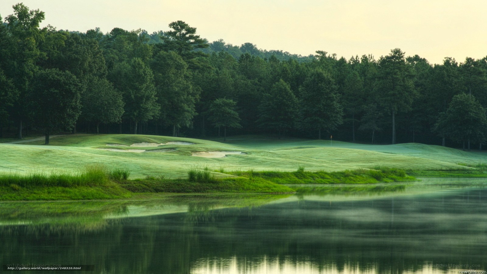 Golf course with water hazard