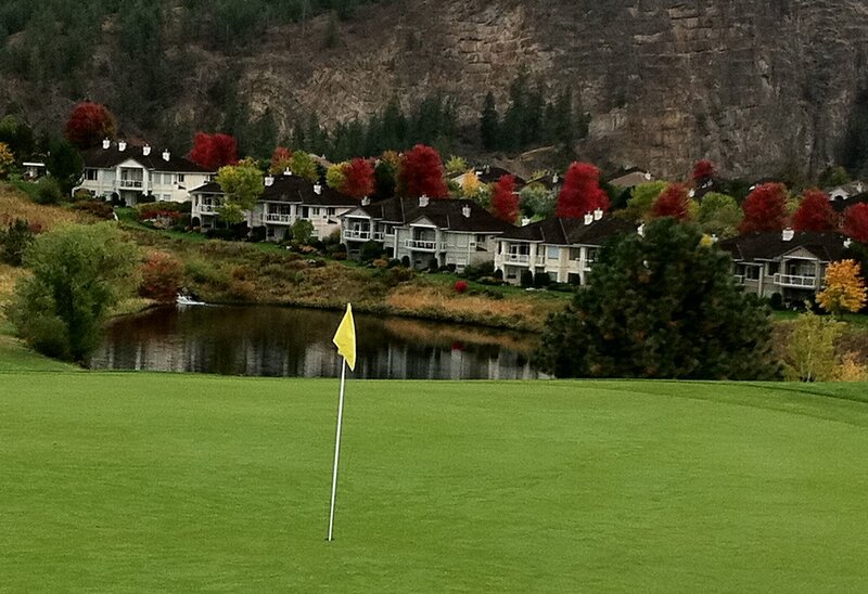 Golf Course with Yellow Flag