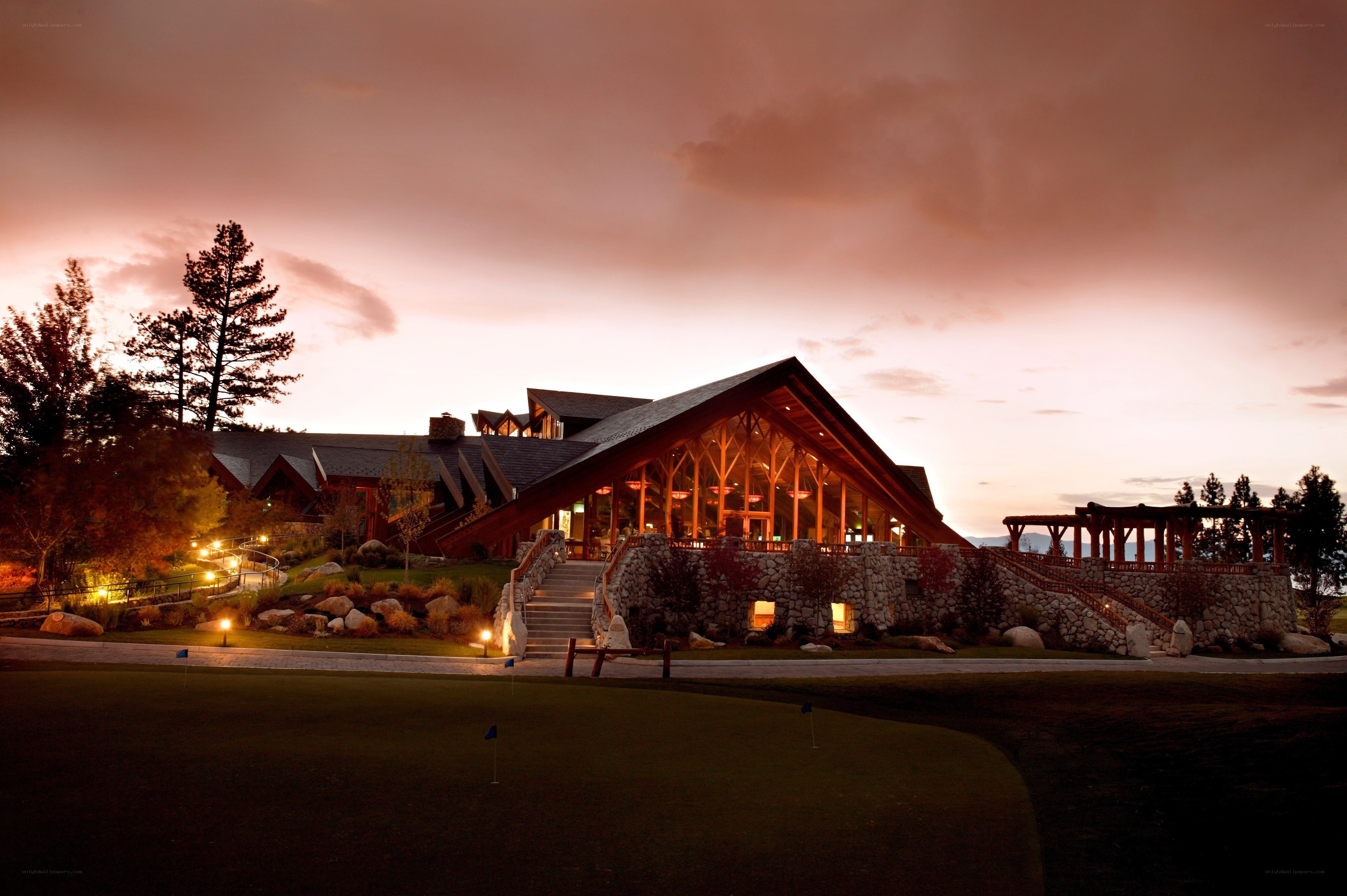 golf resort at dusk
