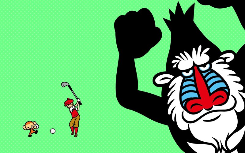 Golfer and Baboon