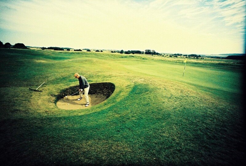 Golfer in a sand trap