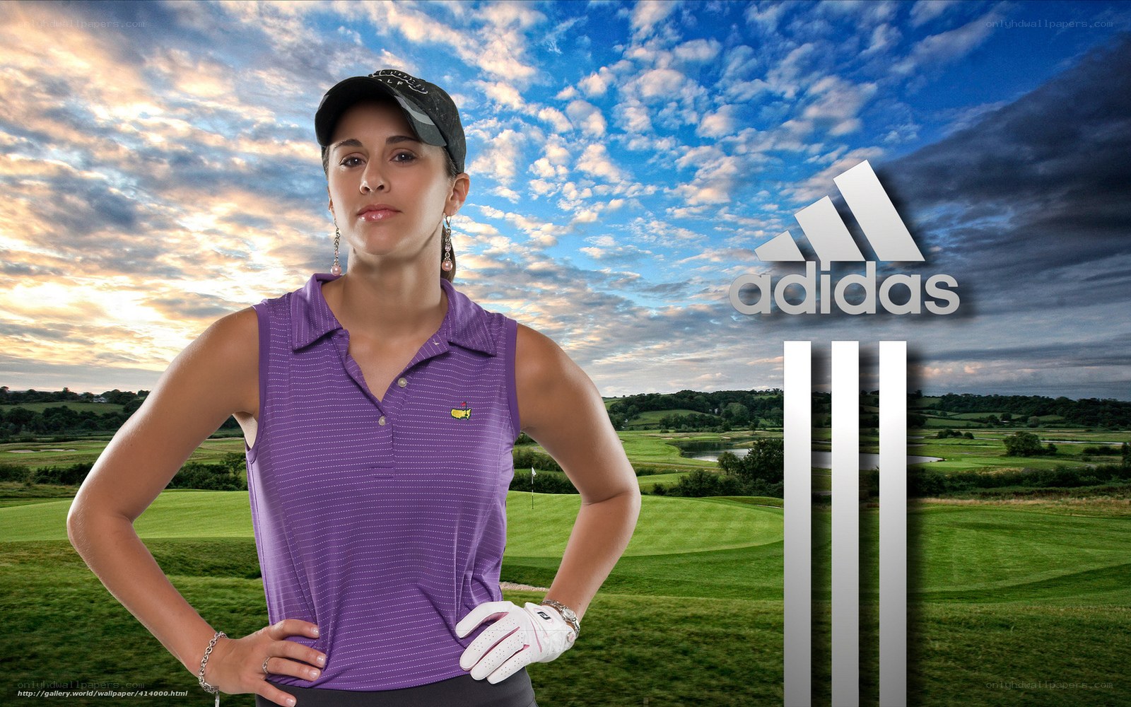 Golfer in purple shirt
