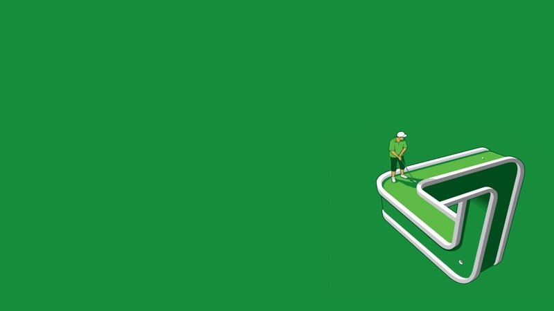 Golfer on Logo — Green