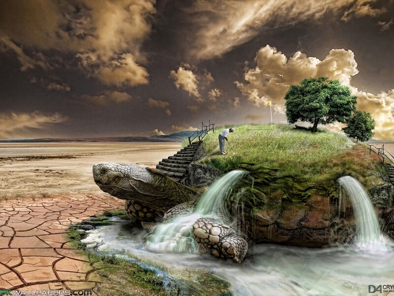 Golfer on Turtle Island — Green