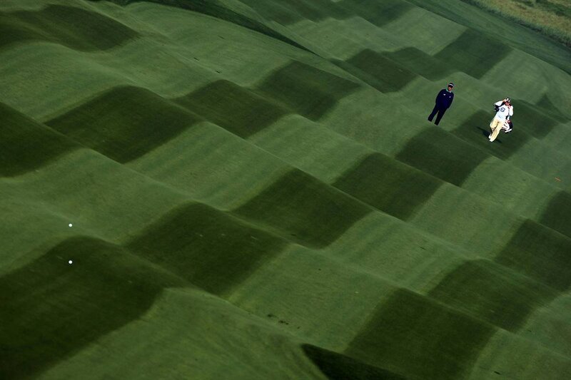 Golfers on a green