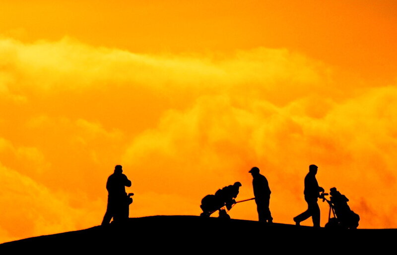 Golfers on Hill