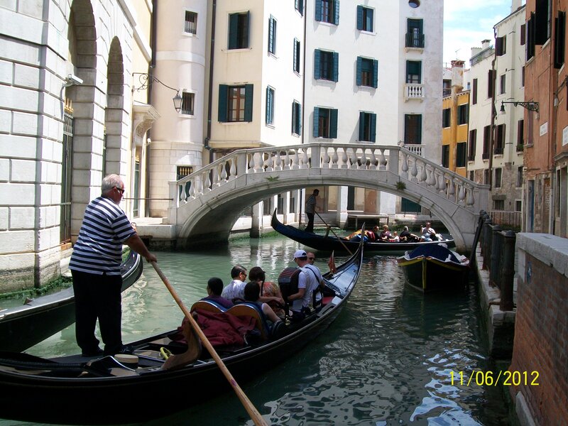 Gondola in Canal — Green, Calm