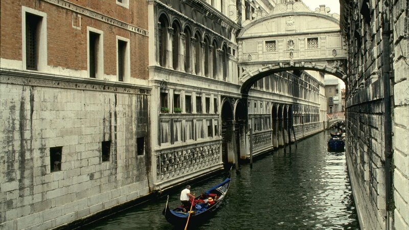 Gondola on Canal — Gray, Serene