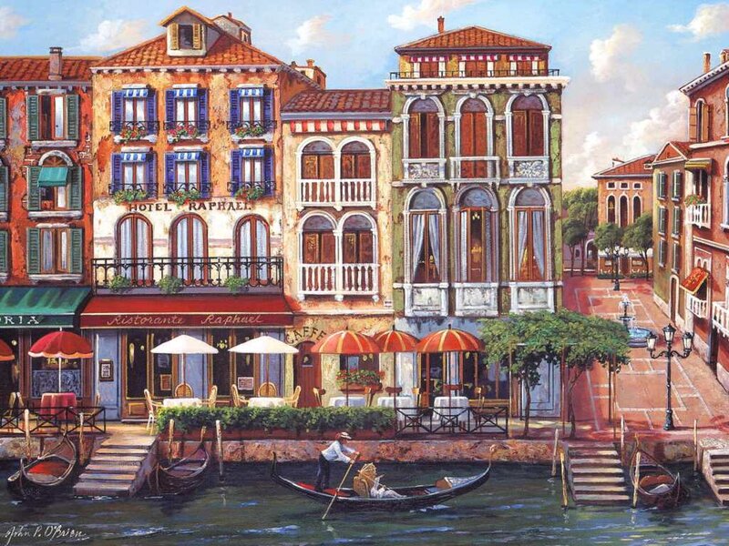 Gondola on Canal — Red