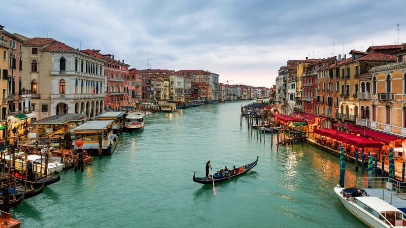 Gondola on Canal — Teal, Serene