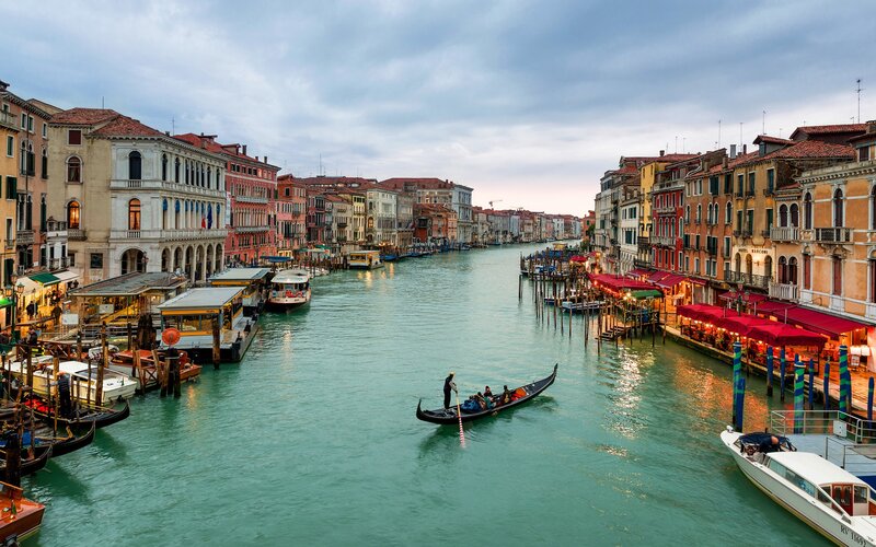 Gondola on Canal — Teal