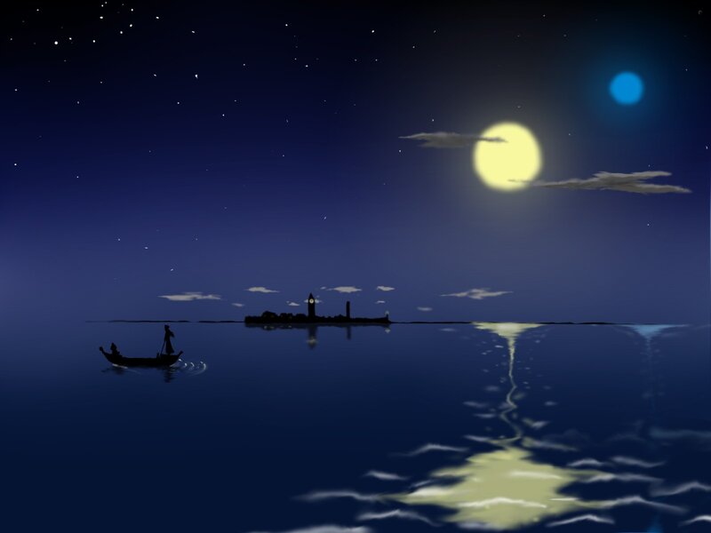 Gondola on Water — Blue