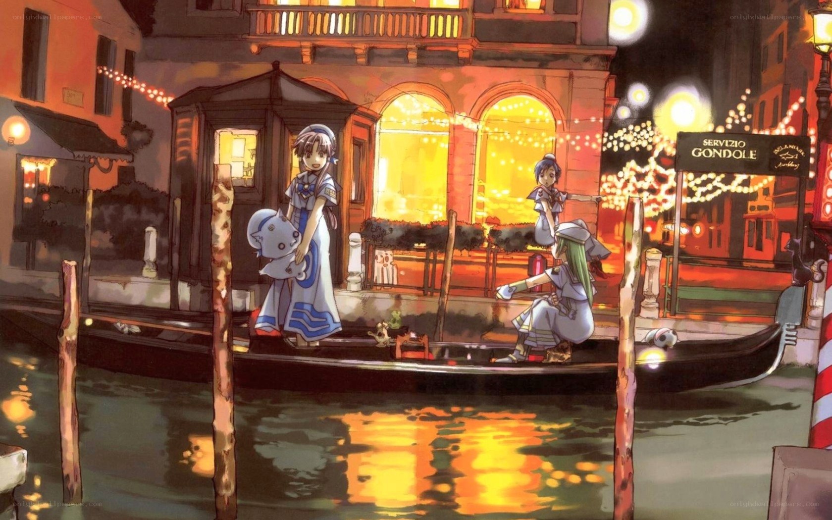 Gondola ride at night