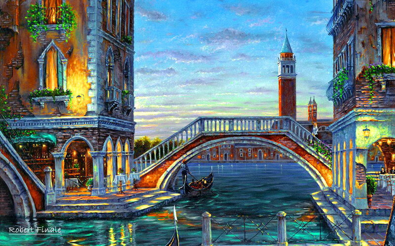 Gondola under Bridge — Blue