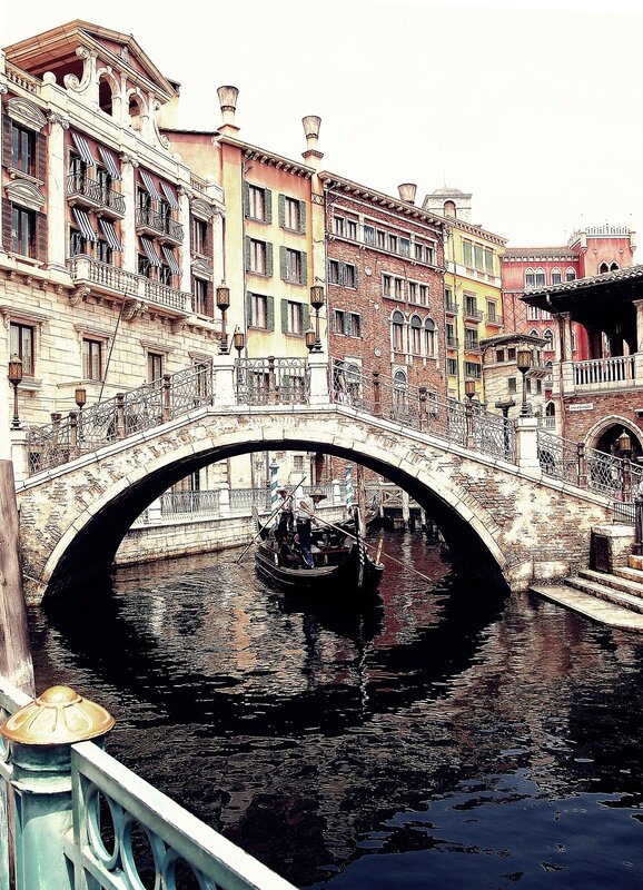 Gondola under Bridge — Brown, Serene, Afternoon
