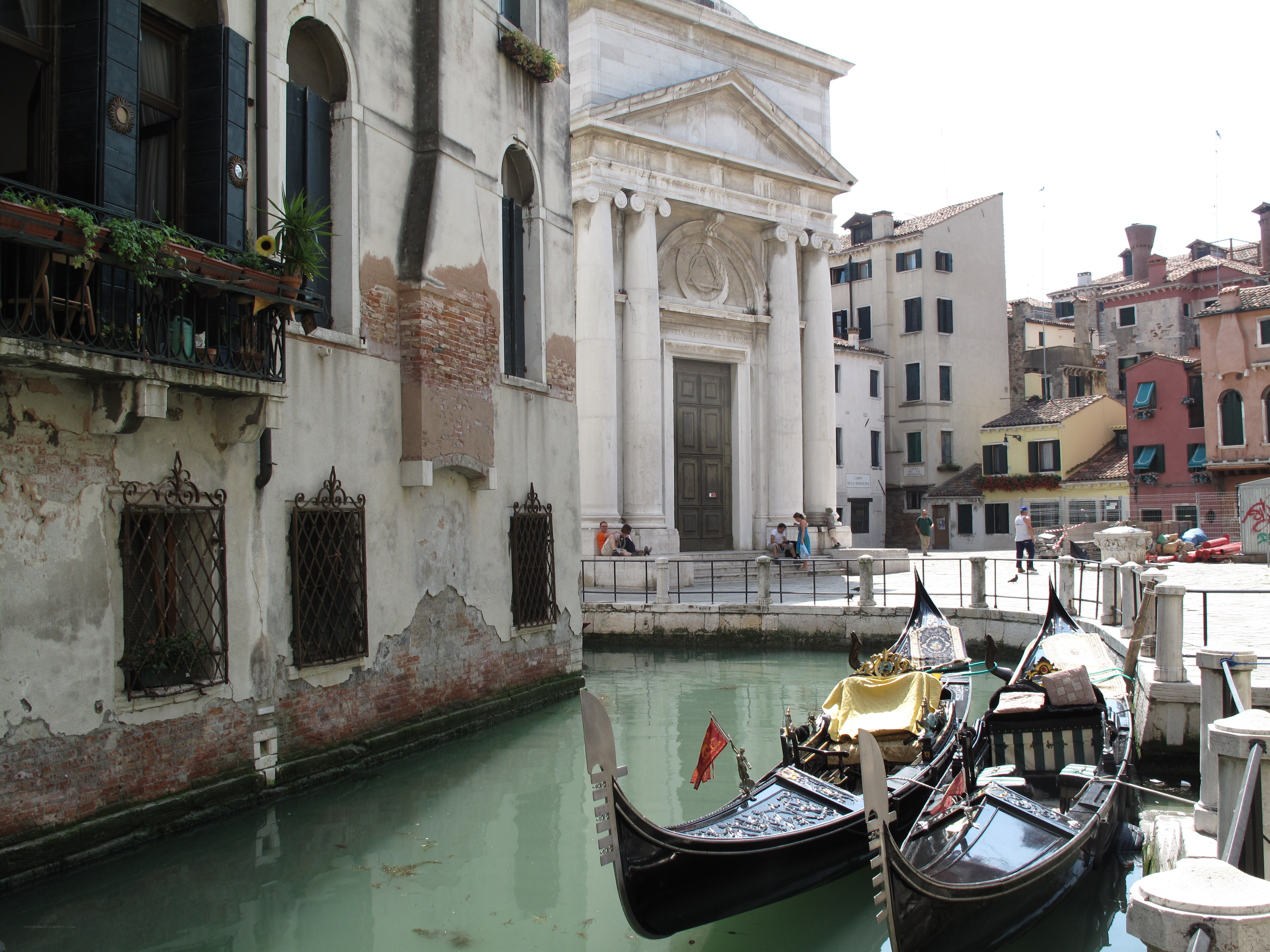 Gondolas at a Venetian canal