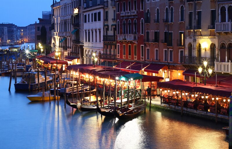 Gondolas at Canal Restaurant — Blue