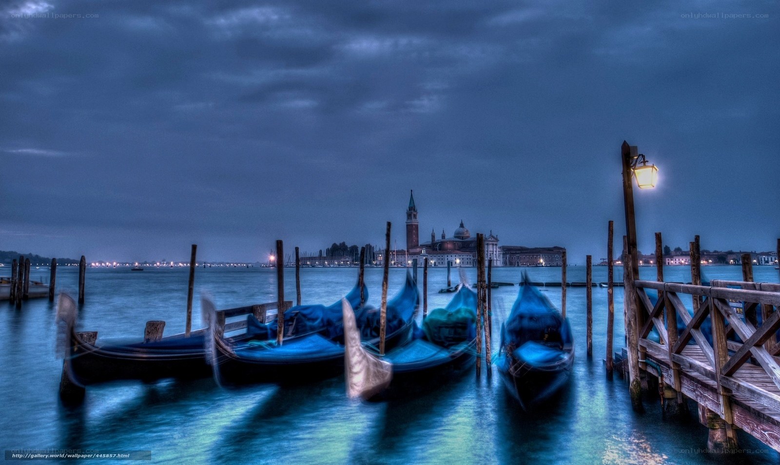 Gondolas at Dusk in Venice