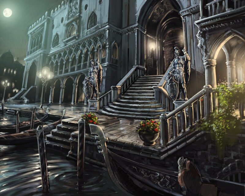 Gondolas at Night
