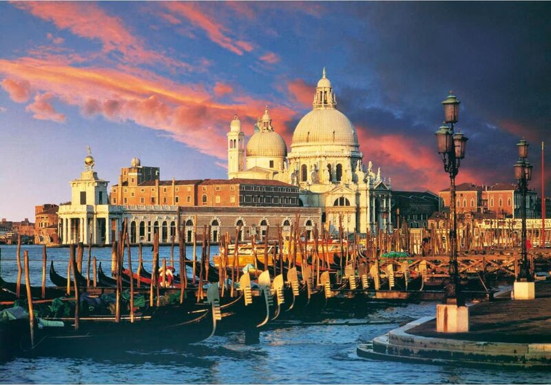 Gondolas at Sunset — Blue