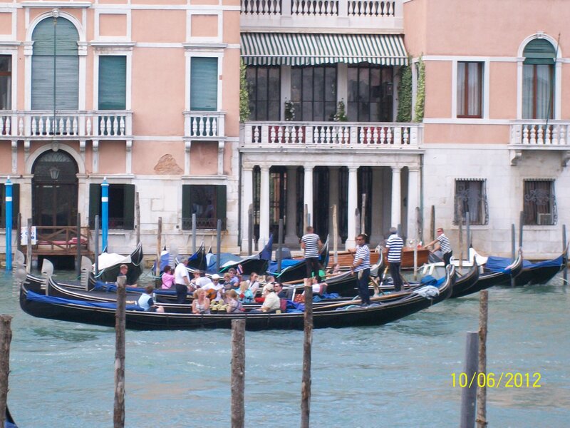 Gondolas in Canal — Blue, Calm